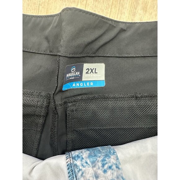Magellan Pro Angler Fishing Men's Size 2XL Board Shorts Swim trunks Black/Blue - Picture 2 of 9